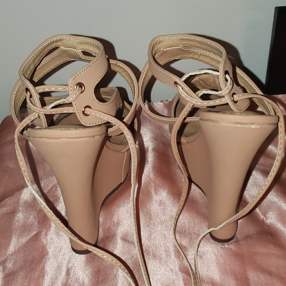 Dusty Pink Wedge Heel with lace back - Picture 3 of 3